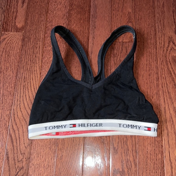 Tommy Hilfiger Black Cotton Lounge Bra No Padding Women’s Size Small - Picture 1 of 4